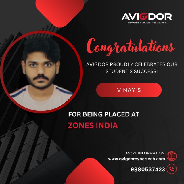 Vinay S - Placed at Zones India - Avigdor CyberTech placement success story